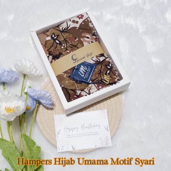 Hampers kerudung hijab segi empat umama syari motif