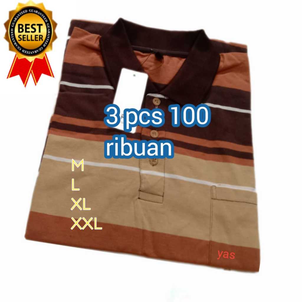 BAJU KAOS KERAH SALUR PRIA LENGAN PENDEK ADA SAKU BERKUALITAS BAGUS