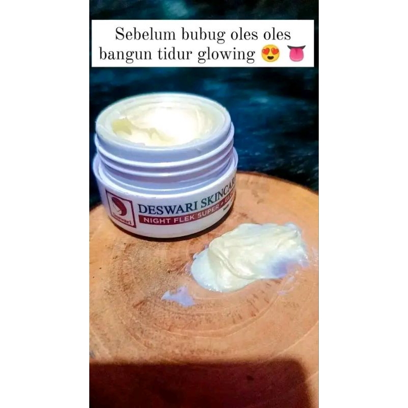Night Cream Flek+Glow Deswari Skincare/Ecer Cream Malam Flek Deswari