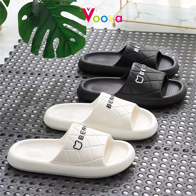 VOOVA Sandal Pria Wanita Karet Jelly Sendal Flat Selop Rumah Slipper Sepatu Sendal Nyaman
