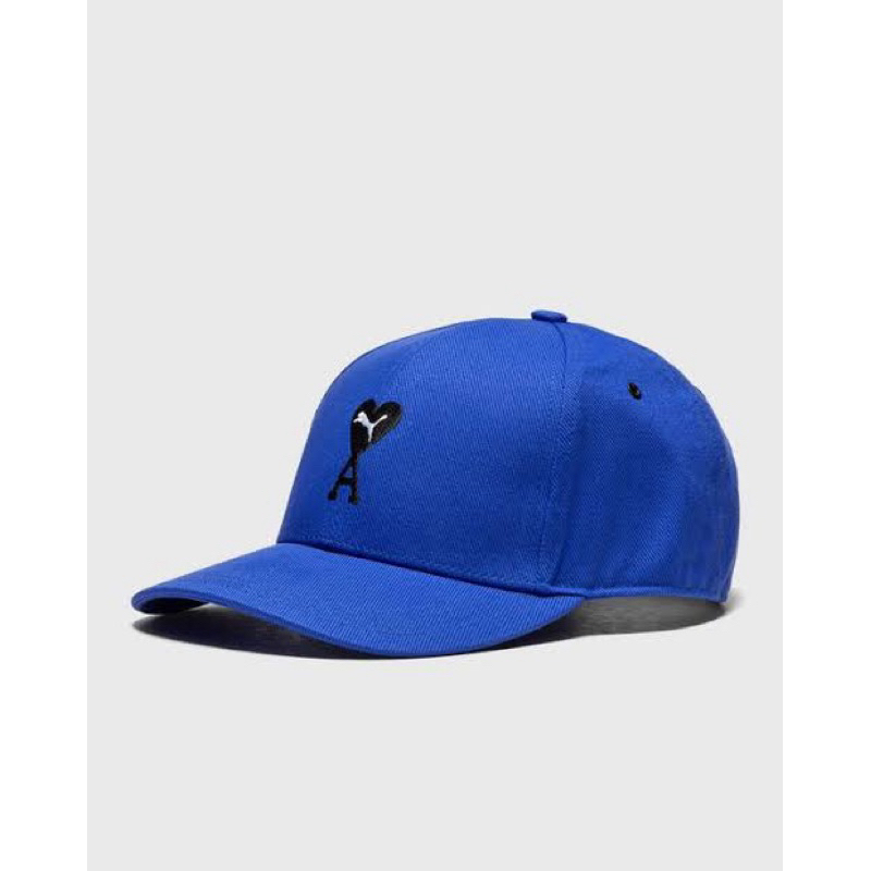 Puma x AMI Low Curve Cap Electric Blue Adjustable Topi Biru Pria Wanita Unisex
