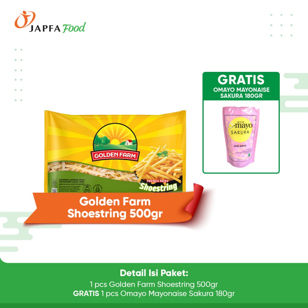 

Golden Farm Shoestring 500gr GRATIS 1 pcs Omayo Mayonaise Sakura 180gr