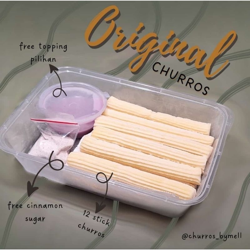 

CHURROS FROZEN ORIGINAL (15pcs++) dg cinnamon sugar dan cocolan dipping sauce