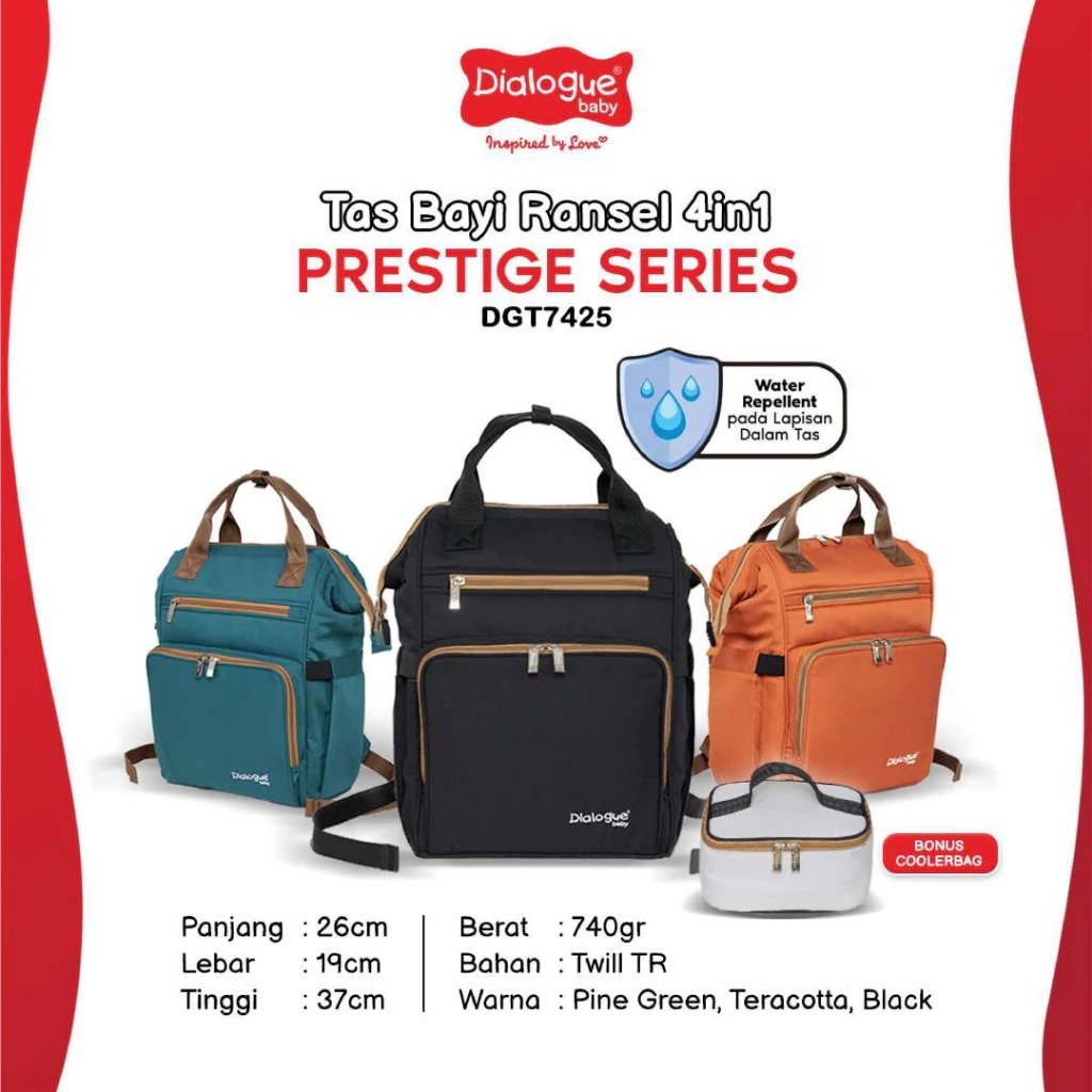Dialogue Baby Tas Ransel + Cooler Bag Classy Series DGT7412 Diaper Backpack Back Pack dan DGT7420 Cr