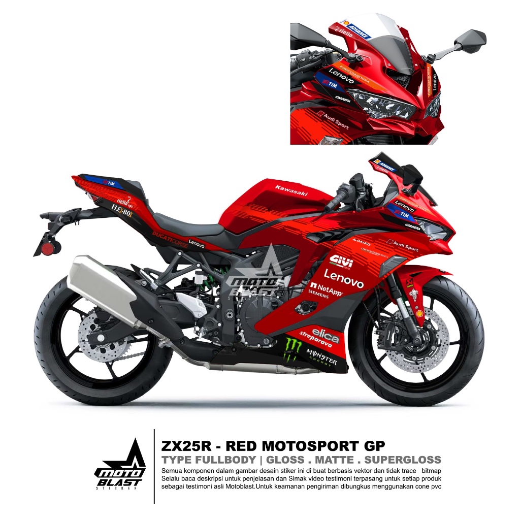 Decal Stiker Full Body Ninja ZX25R Motosport GP Motoblast