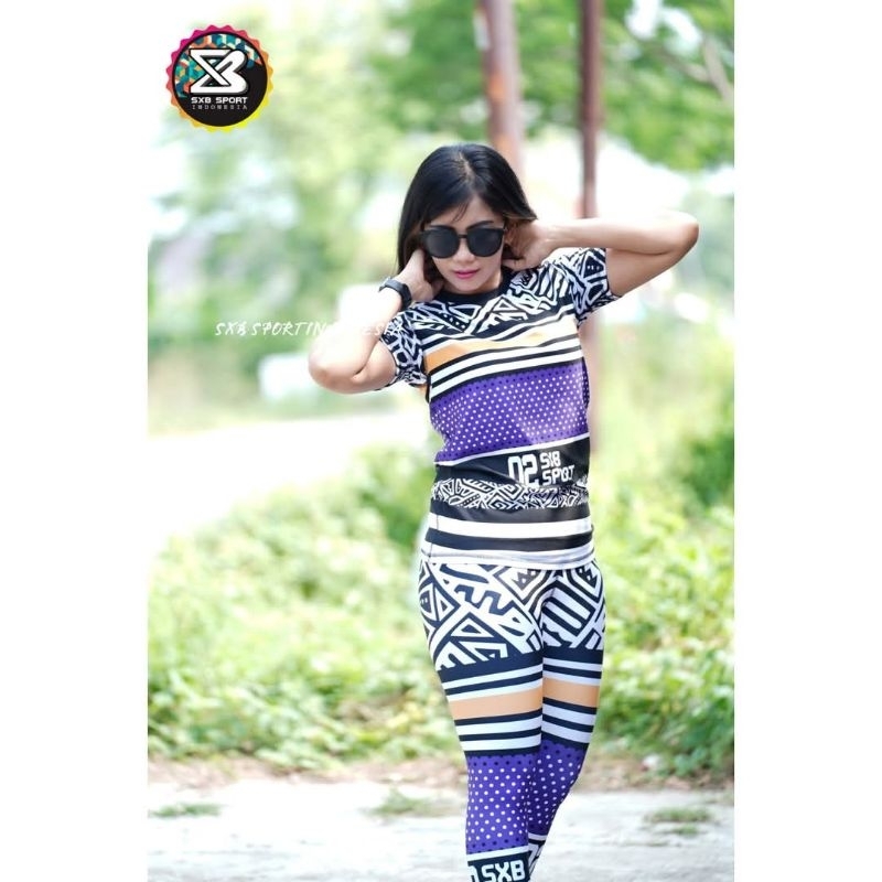 BAJU SENAM BERKUALITAS SXB SPORT LENGAN PENDEK AND LEGGING WANITA