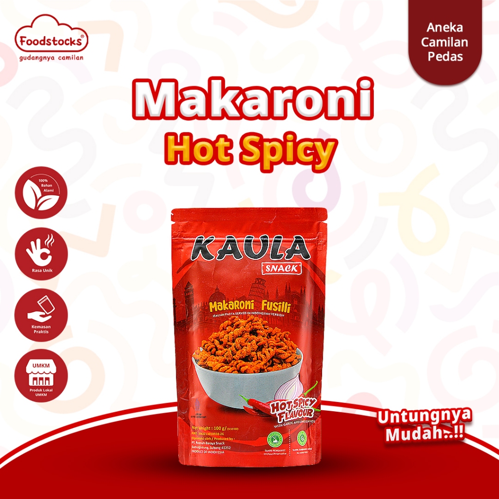 

Makaroni Fusilli Hot Spicy 100gr Kaula Snack