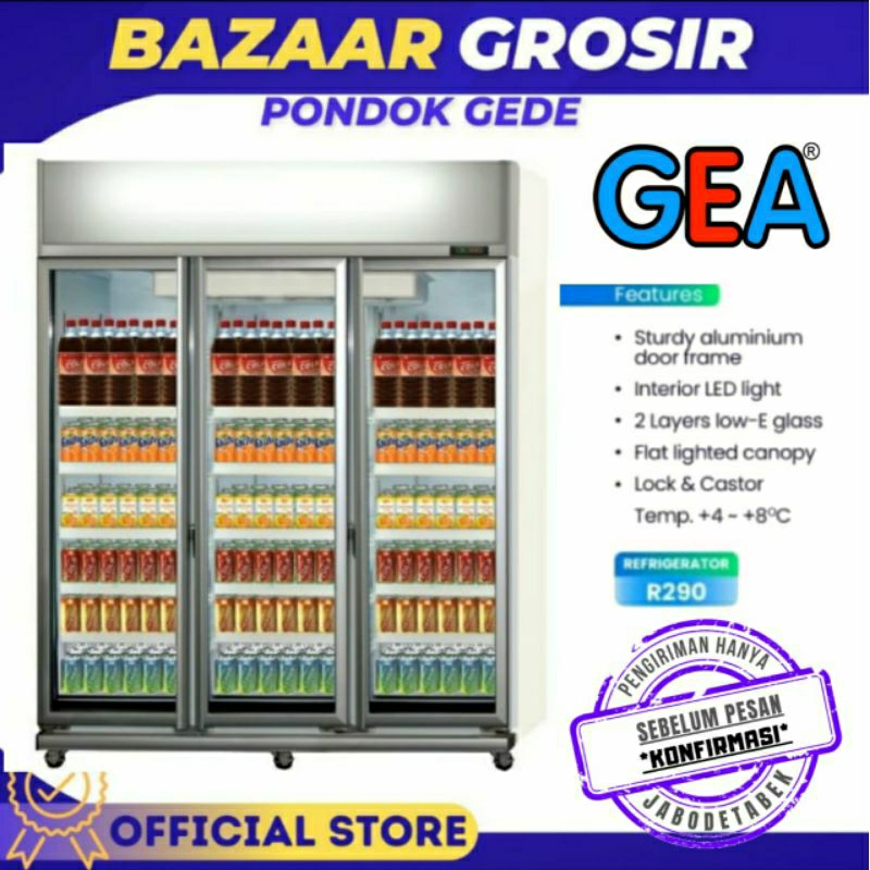SHOWCASE GEA 3 PINTU EXPO1500 / EXPO 1500 / EXPO-1500 AH/CN 1500LITER