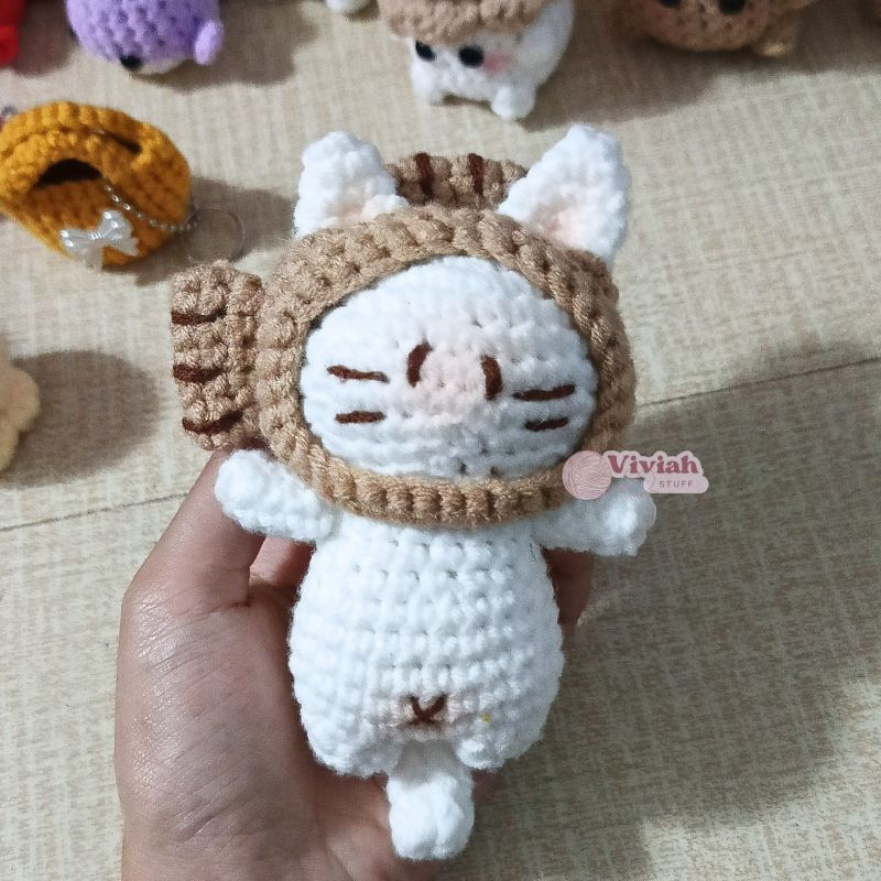 Taiyaki cat rajut/bagcharm lucu/taiyaki cat crochet