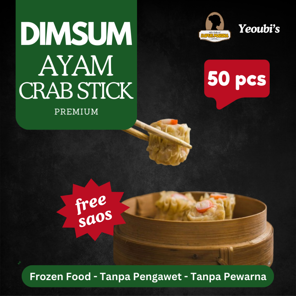 

Dapur Marina dan Yeoubi's - Dimsum Ayam Crab Stick 50 pcs Free Saos Frozen Food Enak Halal Premium