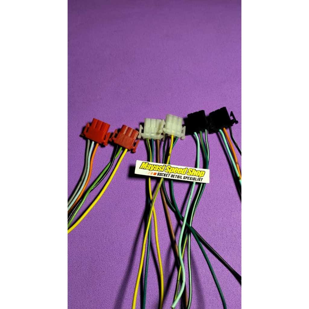 Kabel soket tombol dimmer 3 pin klakson stater riting sein idling stop universal.
