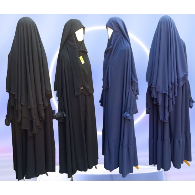 jilbab cadar yaman lengan karet xxl 143cn furda 100cm