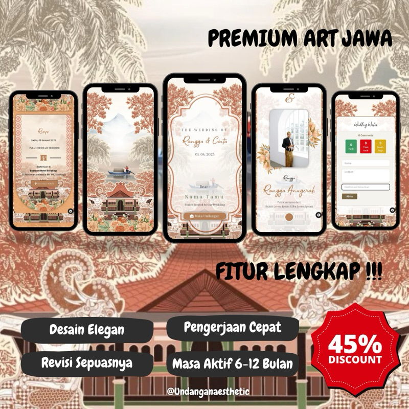Premium Art Jawa | Undangan Digital Website | Undangan Website | Satu Hari Jadi | Revisi Sepuasnya.