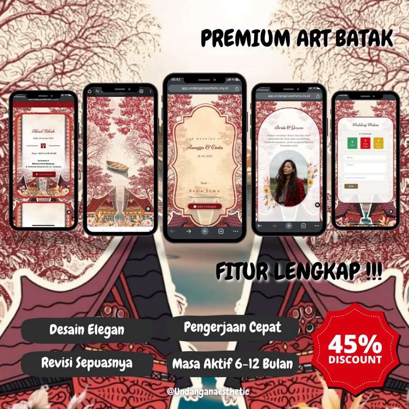Premium Art Batak | Undangan Digital Website | Undangan Website | Satu Hari Jadi | Revisi Sepuasnya.