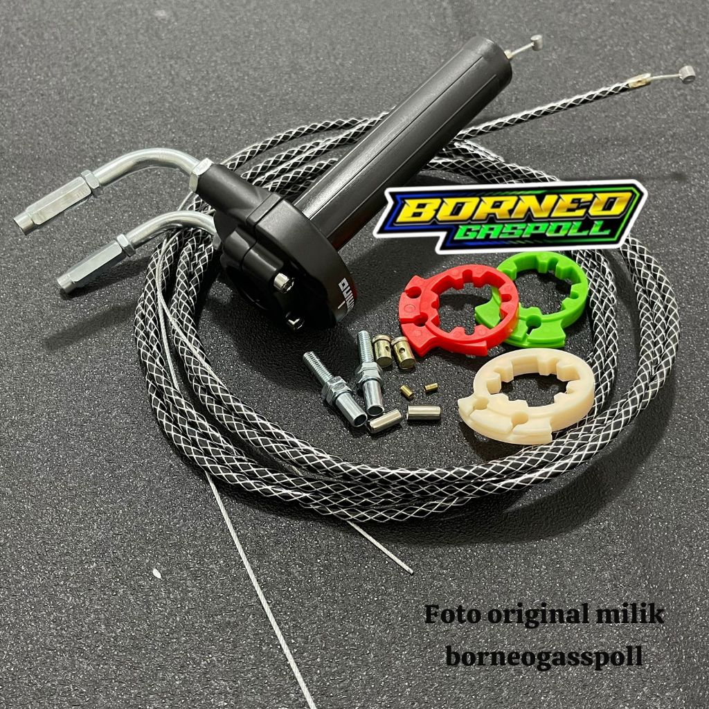 HITAM Gas spontan carbon + L gas cnc + 2kabel gas serat carbon sonic fu vixion nmax pcx vario125/150