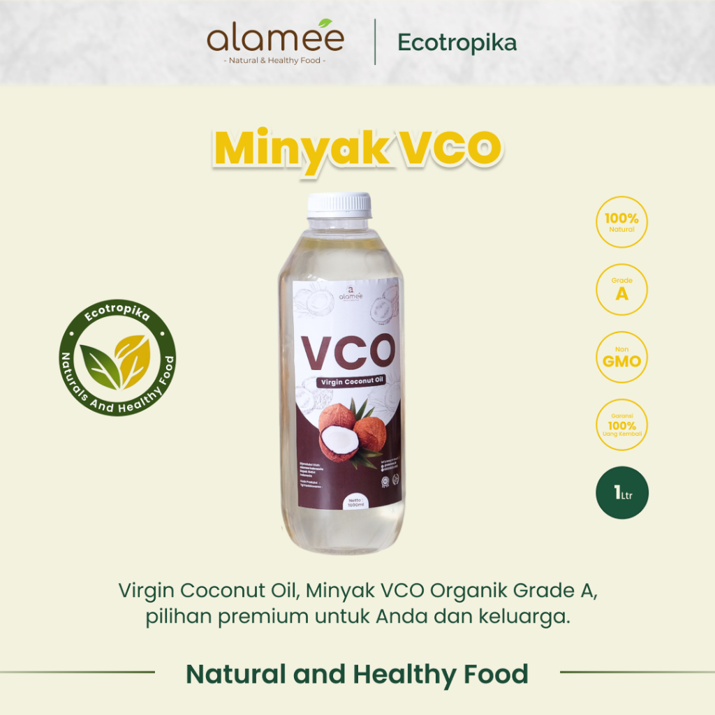 

Minyak Kelapa Murni Extra Virgin Coconut Oil VCO Asli Dapat Diminum Organik Masak Premium 1 Liter