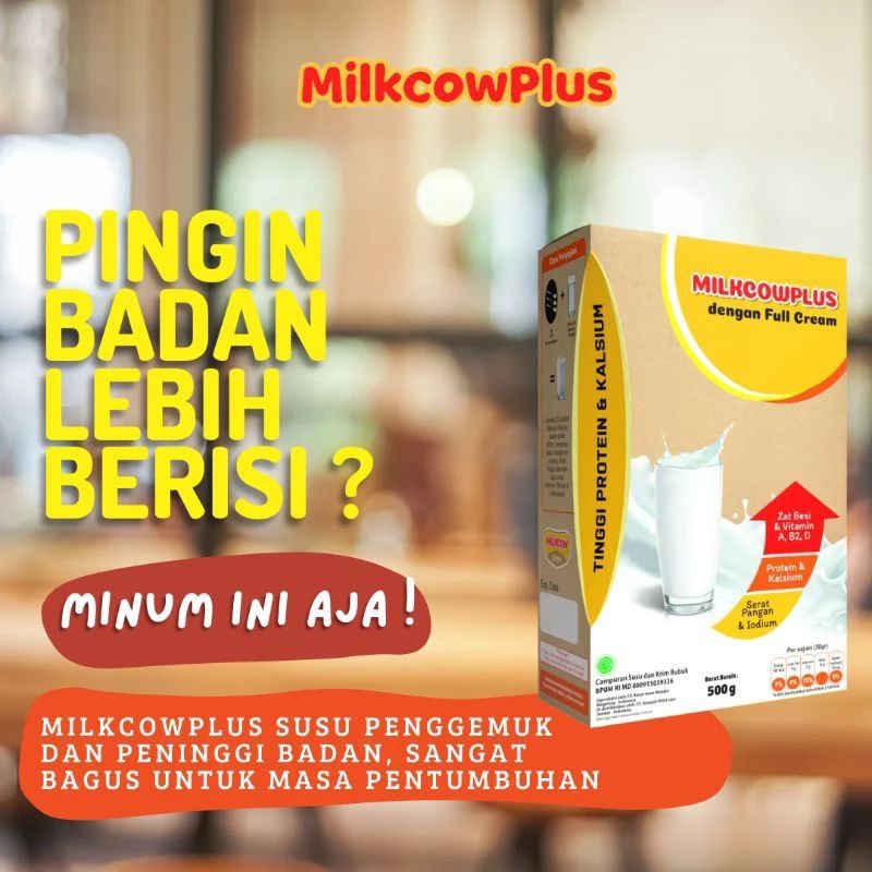 

Milkcowplus Susu Gemuk 500g Kaya Kalsium dan Protein Efektif Menambah Tinggi dan Berat Badan