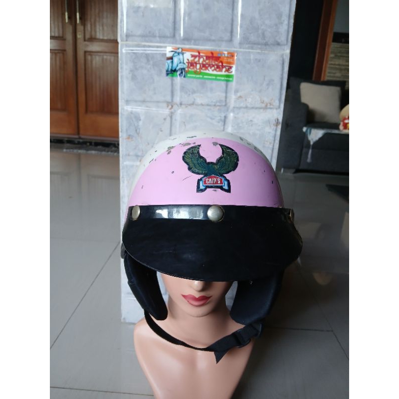 HELM VINTAGE Helm Chips Vespa Ori Pink