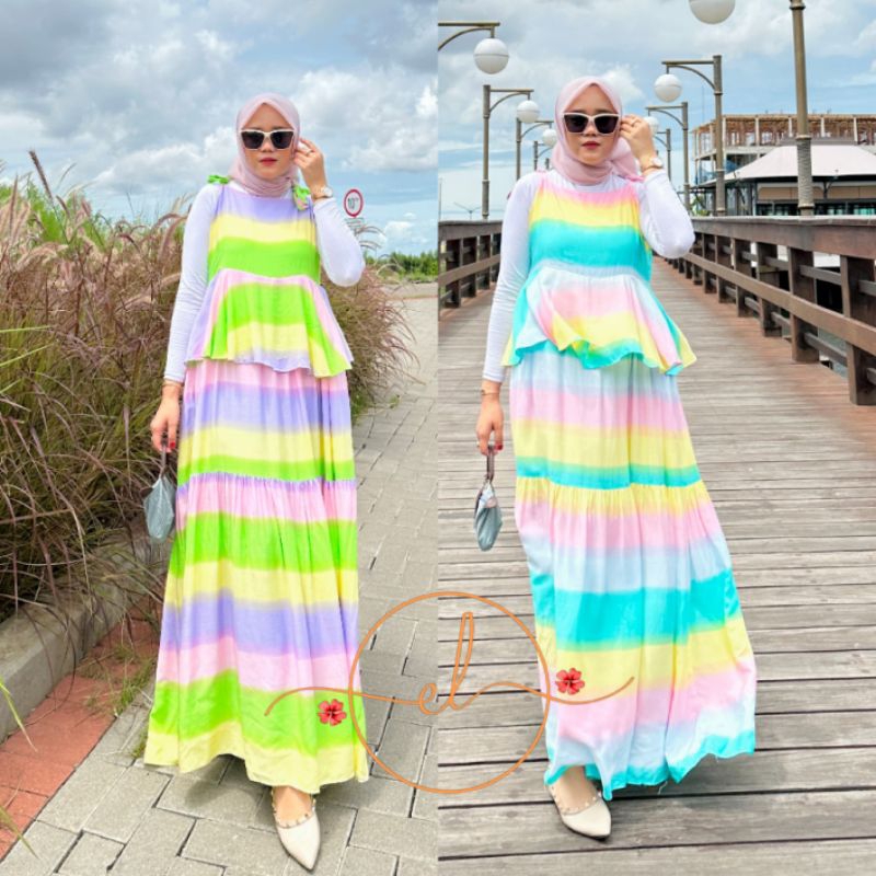 GAMIS WANITA RAINBOW DRESS(DN)