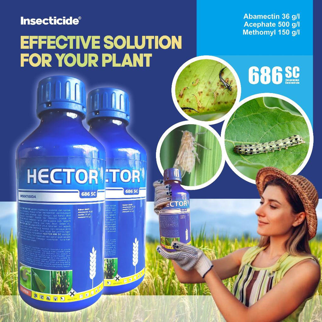 HECTOR 686 SC - Racun Ulat Insektisida Abamektin/Asefat/Metomil Untuk Wereng/Sundep/Ulat Grayak