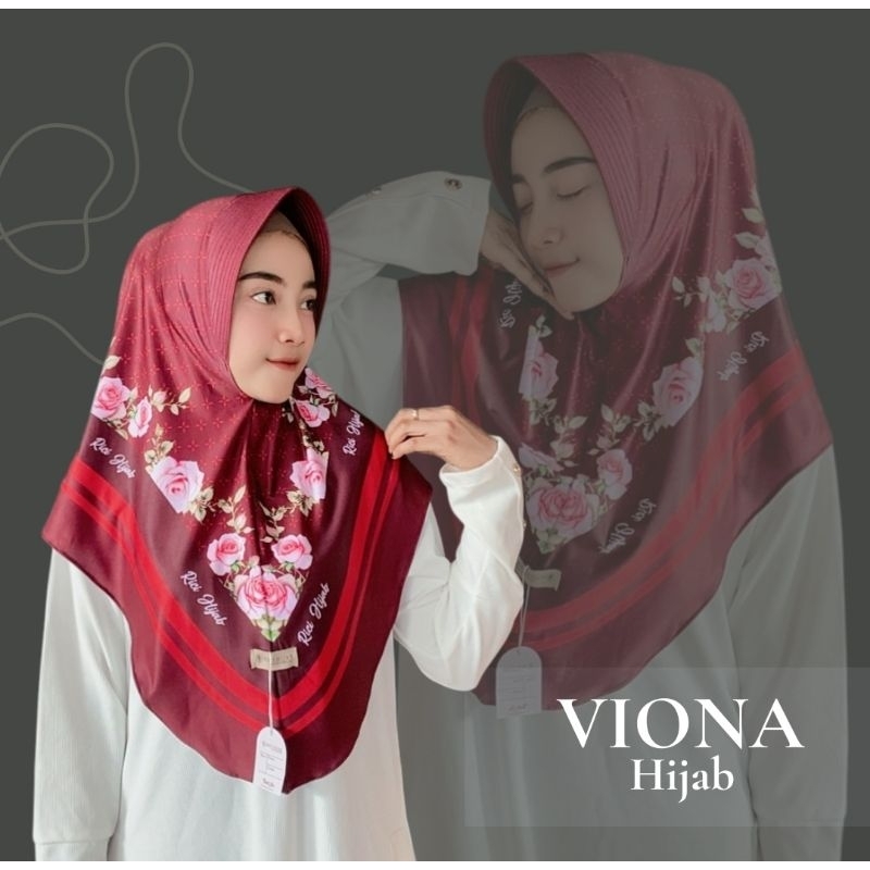 Jilbab Instan Bergo Motif Printing Jersey Premium FLOW -Viona Hijab Syar'i Bunga