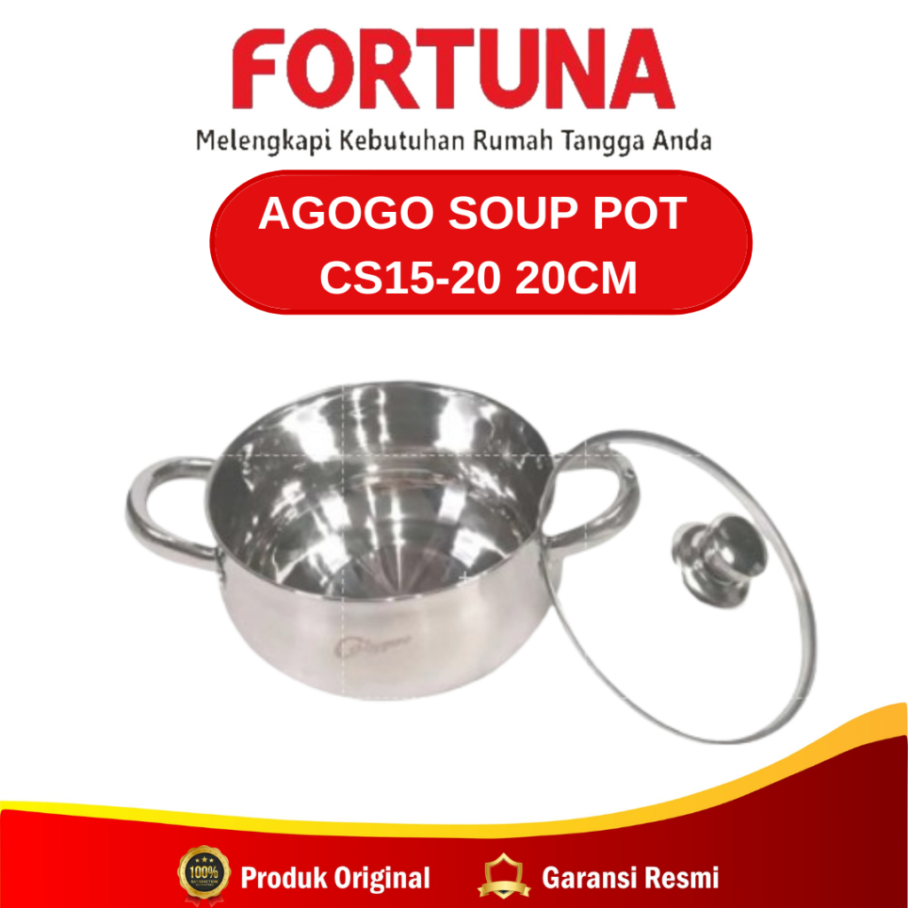 Agogo Soup Pot CS15-20 20Cm Gagang Stainless
