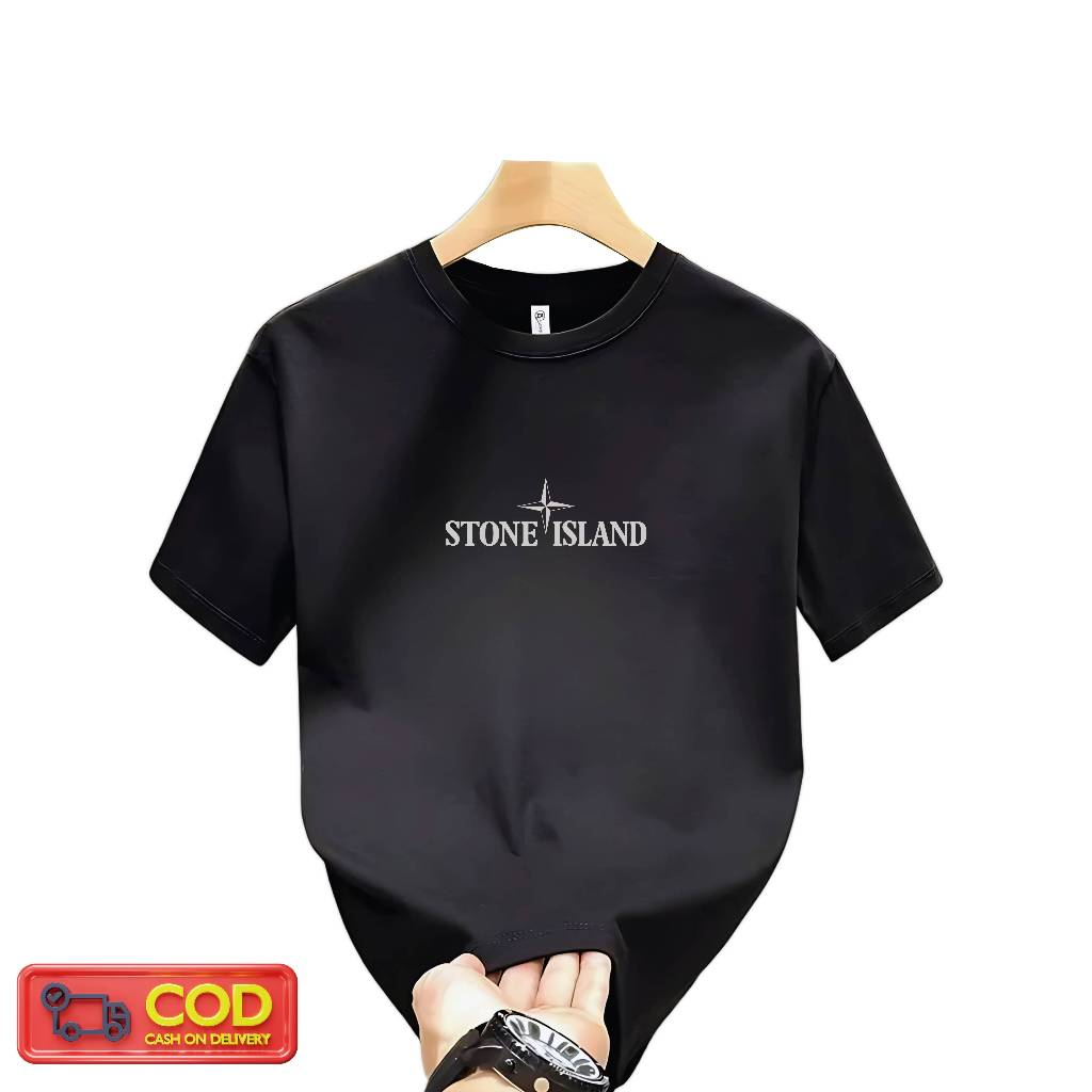 Zelo - baju kaos pria Stone Island kaos hitam polos pria kaos pria baju cowok atasan baju cowo baju 