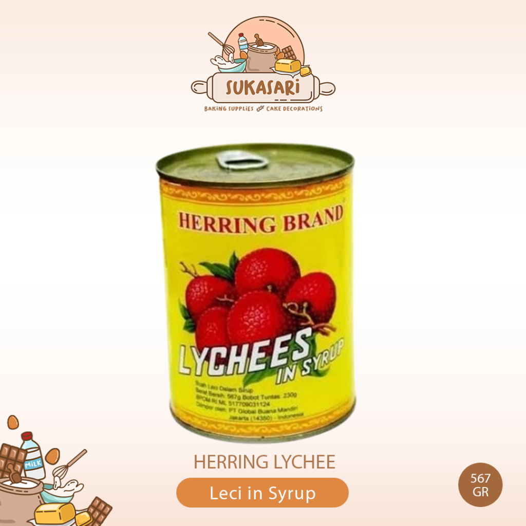 

Herring Lychee Leci in Syrup 567gr / Leci buah kaleng hering brand