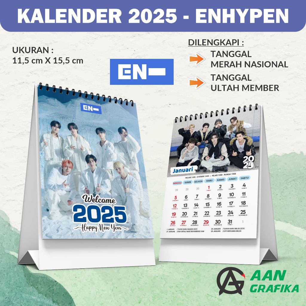 

KALENDER MEJA 2025 - KPOP ENHYPEN - Kalender Murah