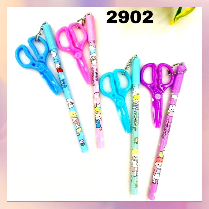 

[1 Lusin/ 12 Pcs] Pulpen Bolpen Gel Pen Momo Girl + Gantung Gunting 2902