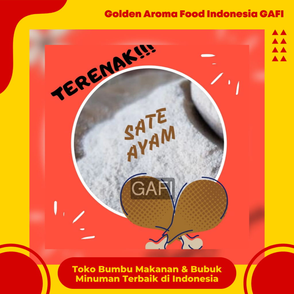 

GAFI Food Bumbu Tabur Rasa Sate Ayam 1 Kg Lezat Halal, Chicken Satay Flavour Seasoning Powder 1Kg