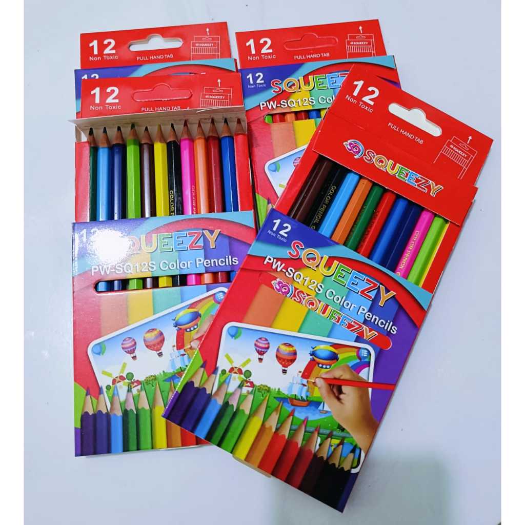

Pensil Warna Pendek 12 Warna Squeezy Murah PW-SQ12S
