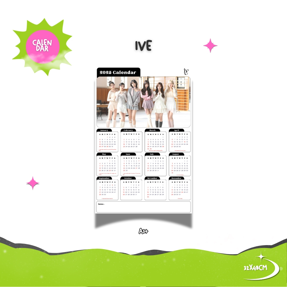 

2025 KALENDER IVE KPOP + LAMINASI 2SISI GLOSSY IDOL KOREA BIAS MURAH UNOFFICIAL DIVE YUJIN GAEUL WONYOUNG LIZ REI LEESEO READY STOCK !