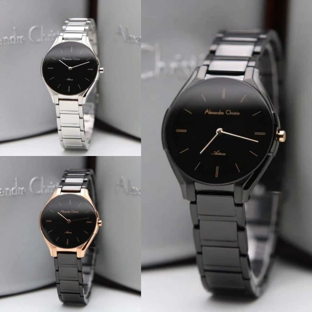 JAM TANGAN WANITA ALEXANRE CHRISTIE AC 8610 AC8610 BLACK ORIGINAL