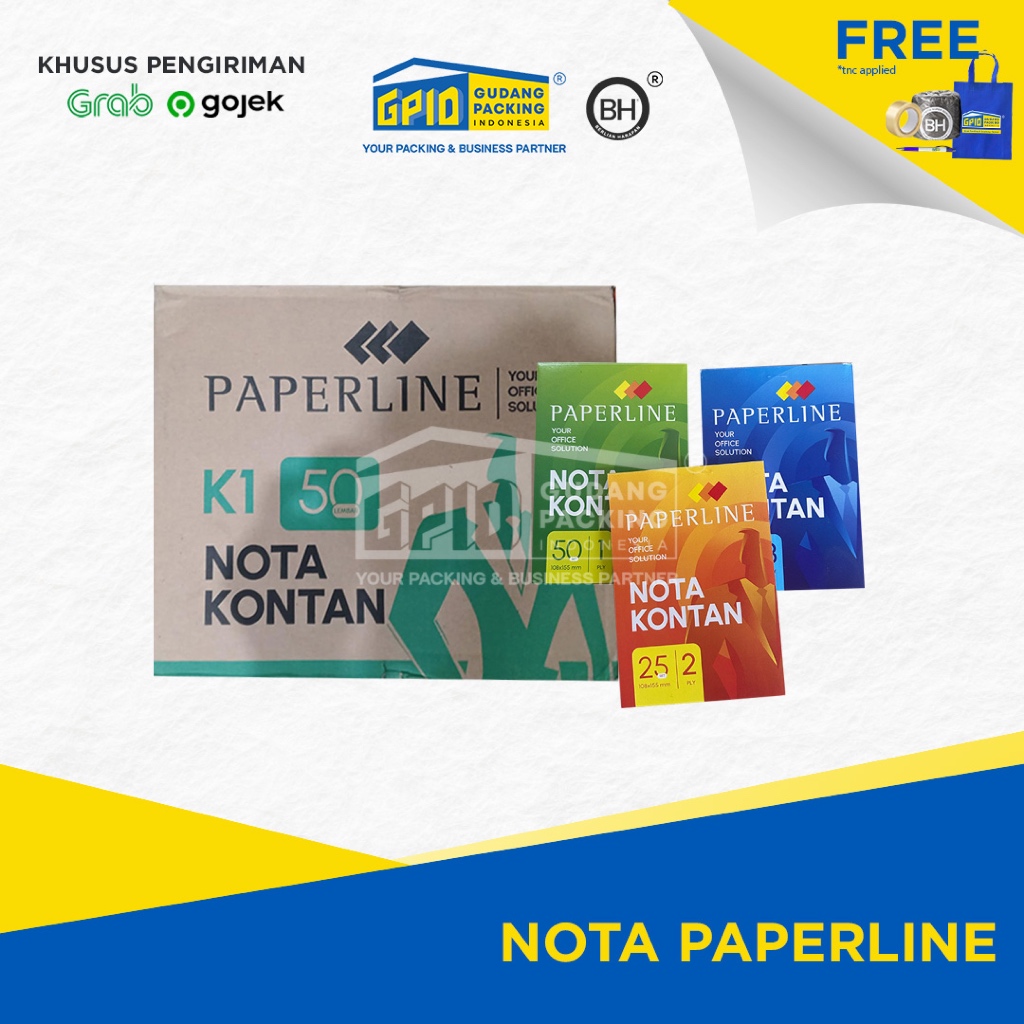 

(GOSEND/GRAB) PAPERLINE - Buku Nota Kontan Kecil Rangkap (1/ 2/ 3) Ply