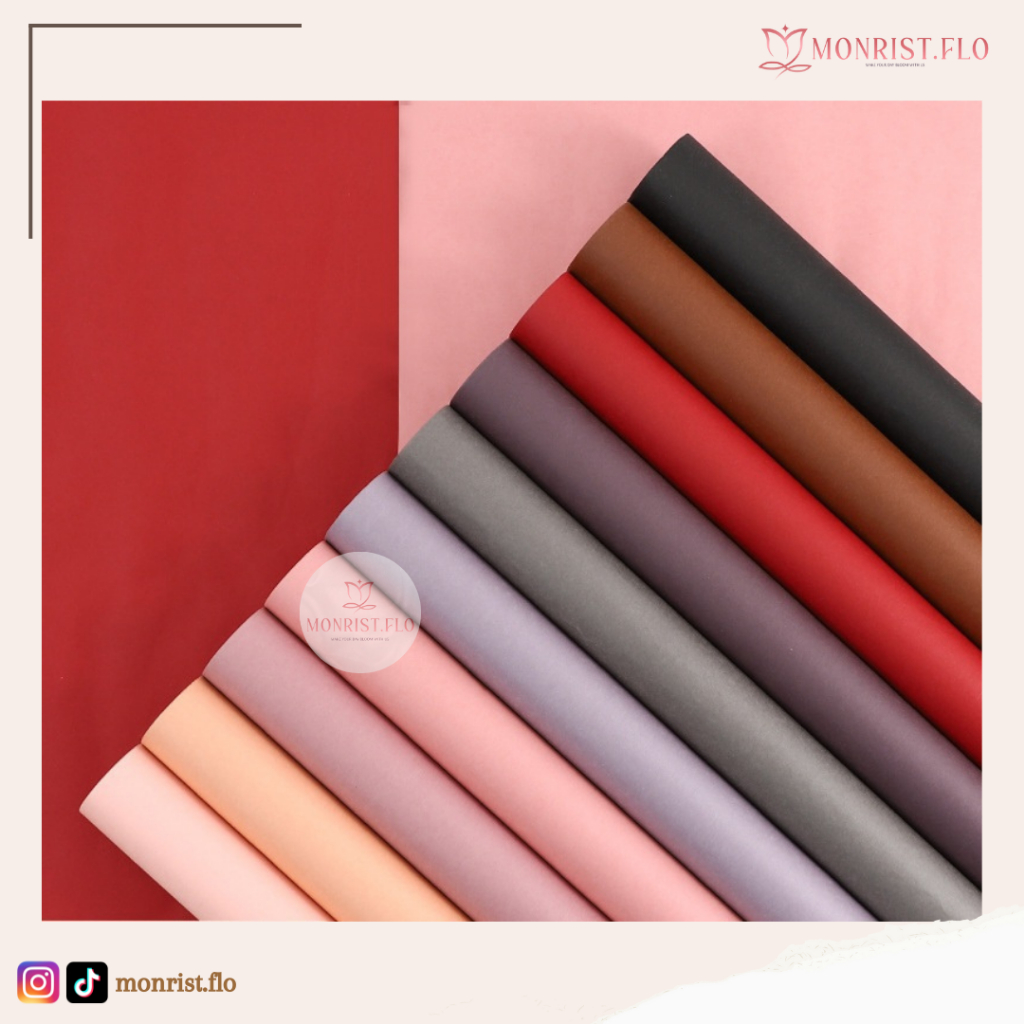 

Monrist Flo - Kertas Buket Bunga Bahan Craft Paper Tebal Soft Pastel Kraft / Pembungkus Kado Polos / Flower Wrapping Paper Full Color Cellophane