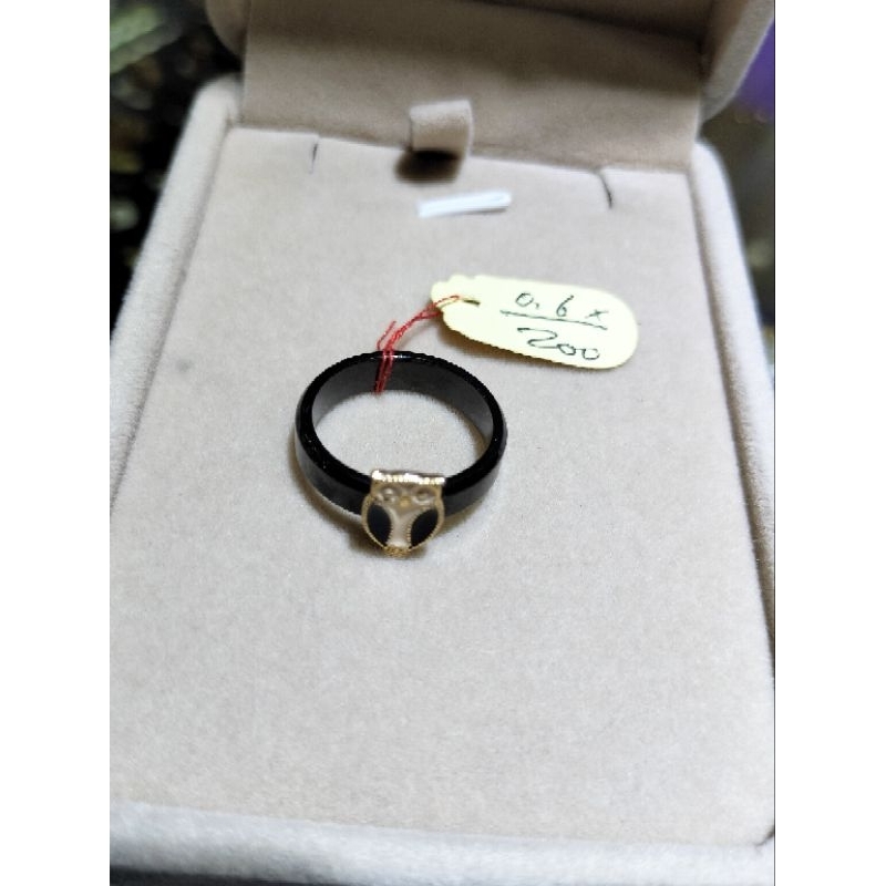 cincin keramik hitam owl cute