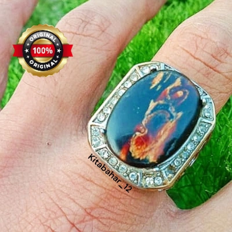 Cincin Akik Akar Bahar Merah Kristal Tembus Cahaya berkualitas Original 100%