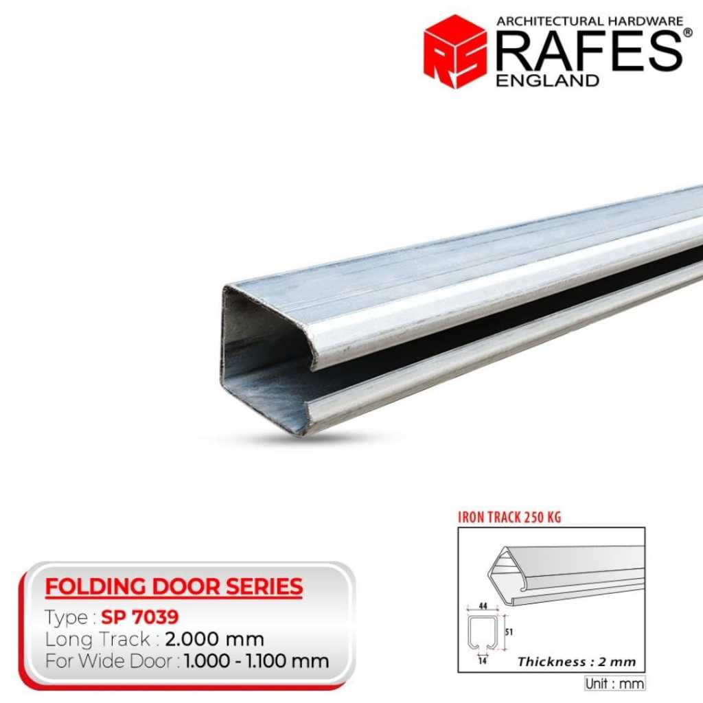 Rel Atas Pintu Sliding Iron Track Besi RAFES ENGLAND Thickness 2 mm 250 KG SP 7039