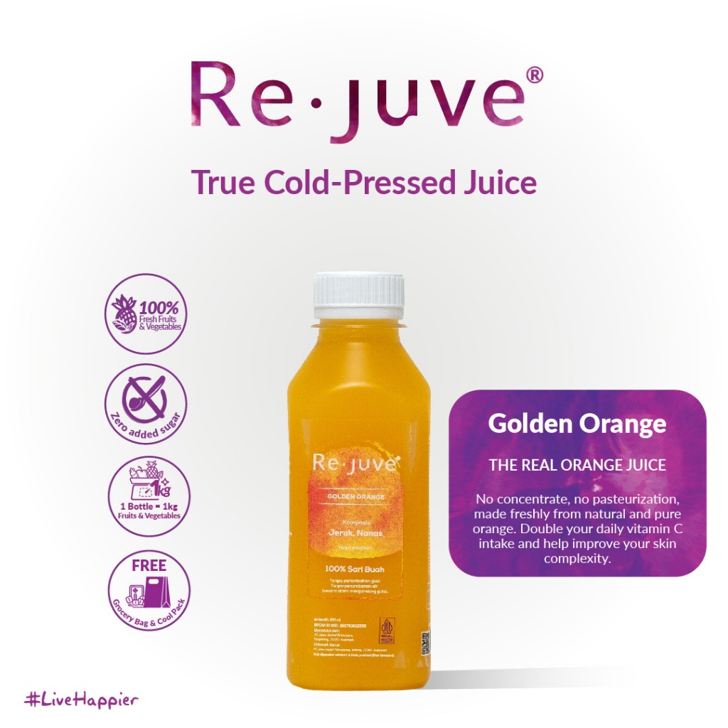 

Re.juve Jkt - Golden Orange 435 ml (Cold-Pressed juice/ jus)