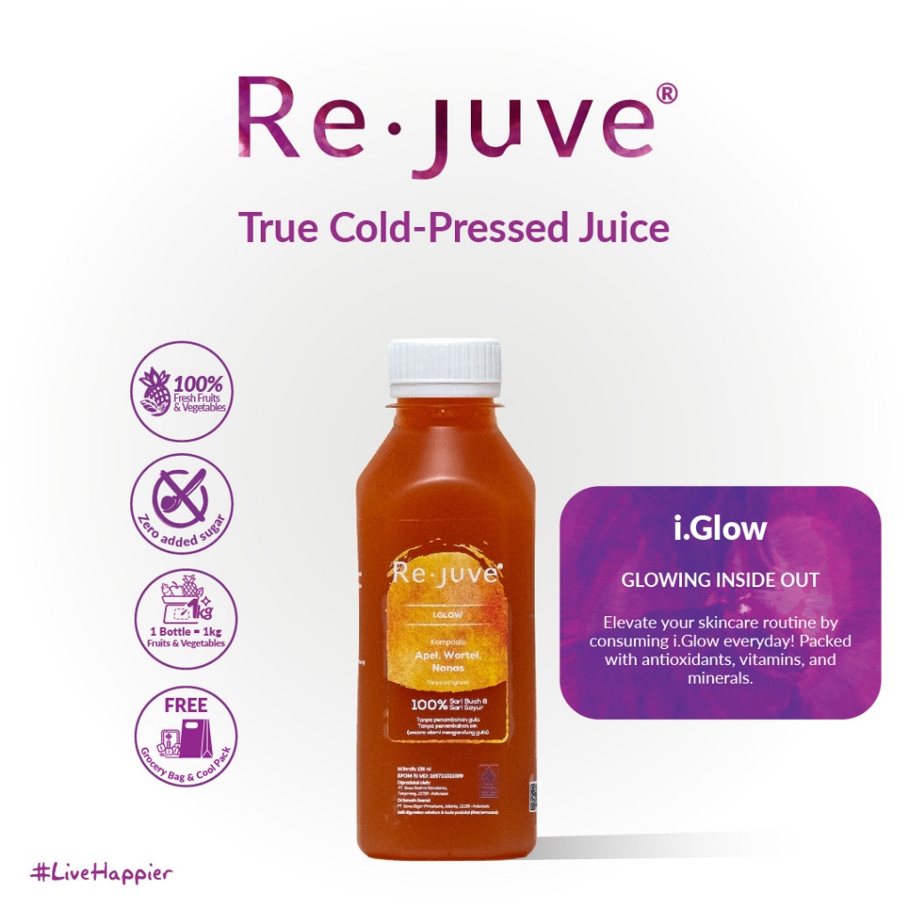 

Re.juve Jkt - i.Glow 435 ml (Cold-Pressed juice/ jus)