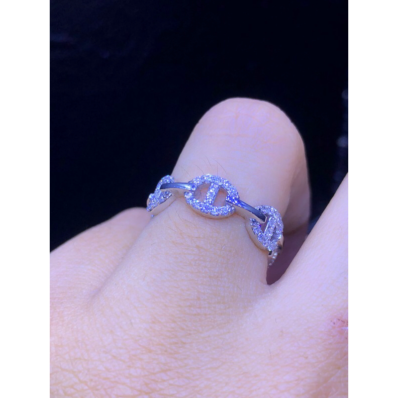 Cincin berlian model herme CD85 Ukuran jari 12 D.72:0,48 crt Berat 3,7 gram Kadar emas 75%