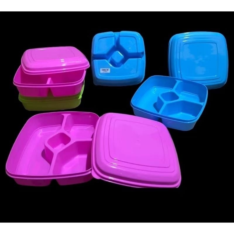 TEMPAT MAKAN SEGI GARU TANTOS / KOTAK NASI PLASTIK WARNA / TEMPAT MAKAN  BEKAL MAKAN BOX MAKAN SEKAT