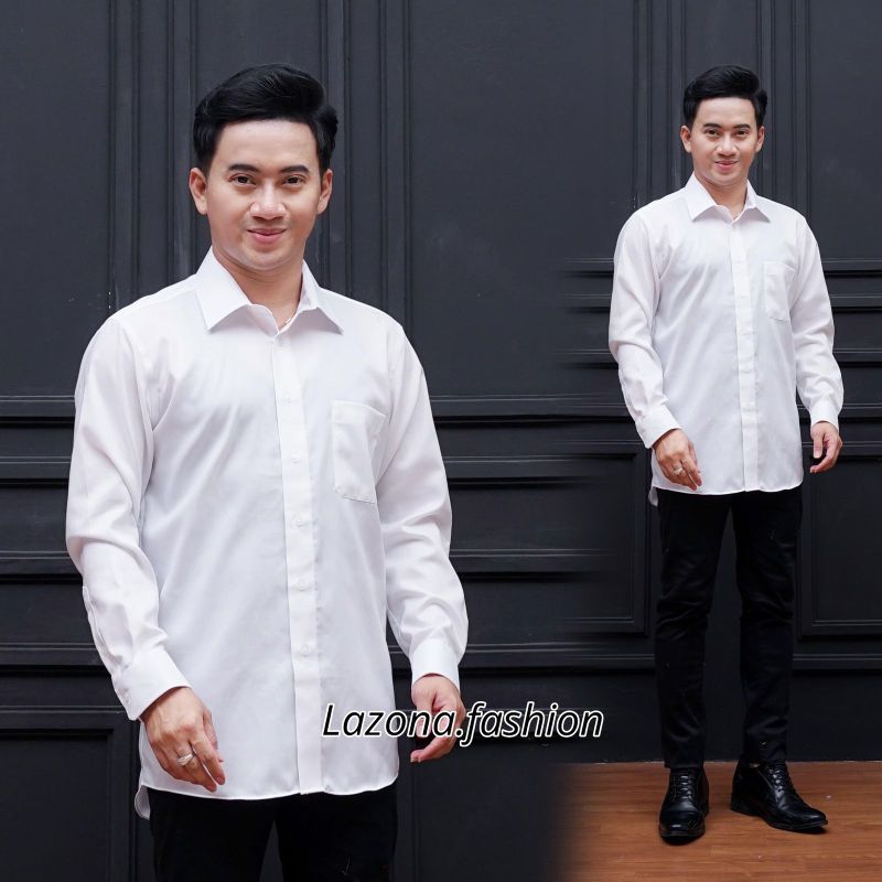 Kemeja Pria/ALISAN Polos Lengan Panjang (100% ORI)