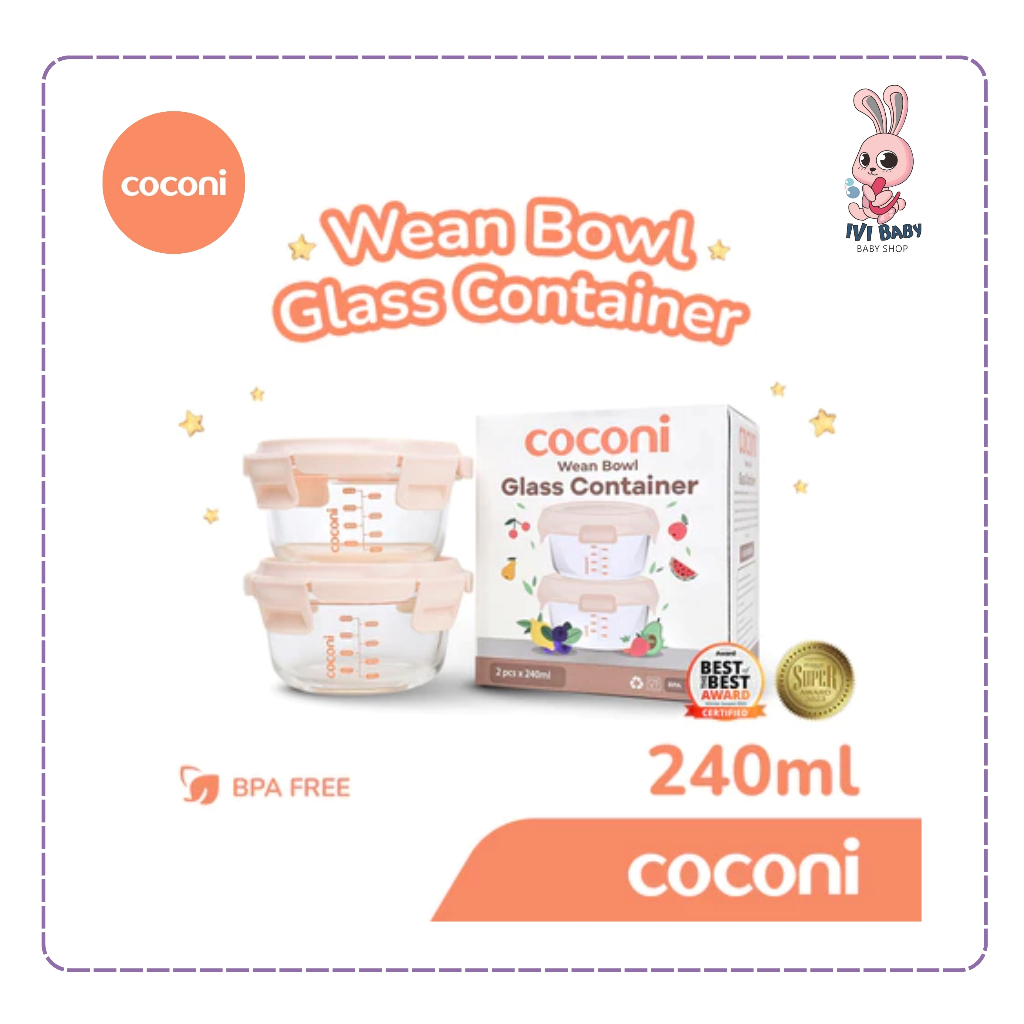 Coconi Glass Food Container 240ml 1set