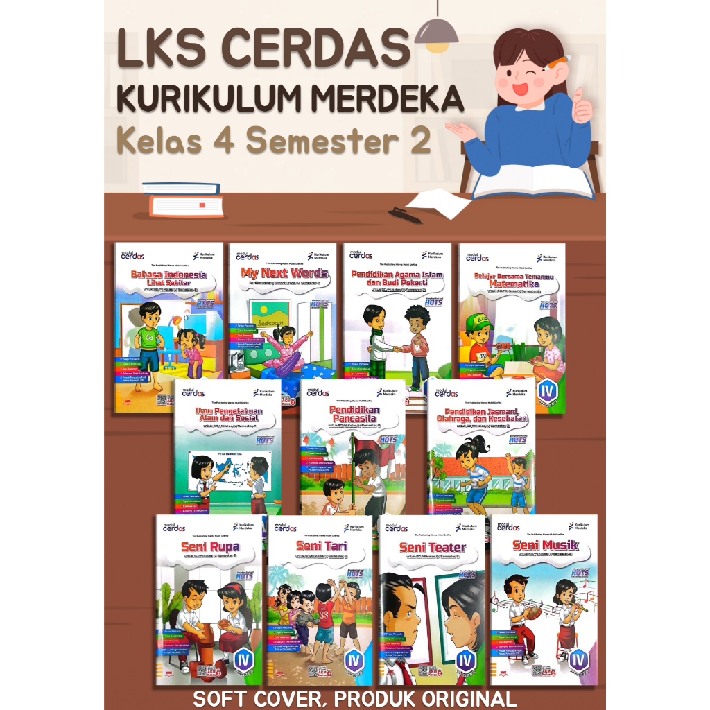 LKS Cerdas untuk Kelas 4 Semester 2 Kurikulum Merdeka (PT Warna Mukti Grafika)