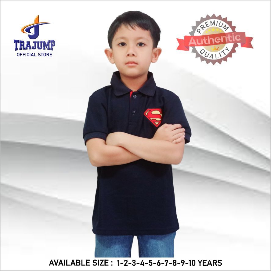 Polo Shirt Anak SUPERMAN Lacoste CVC Pique 24s Premium Quality