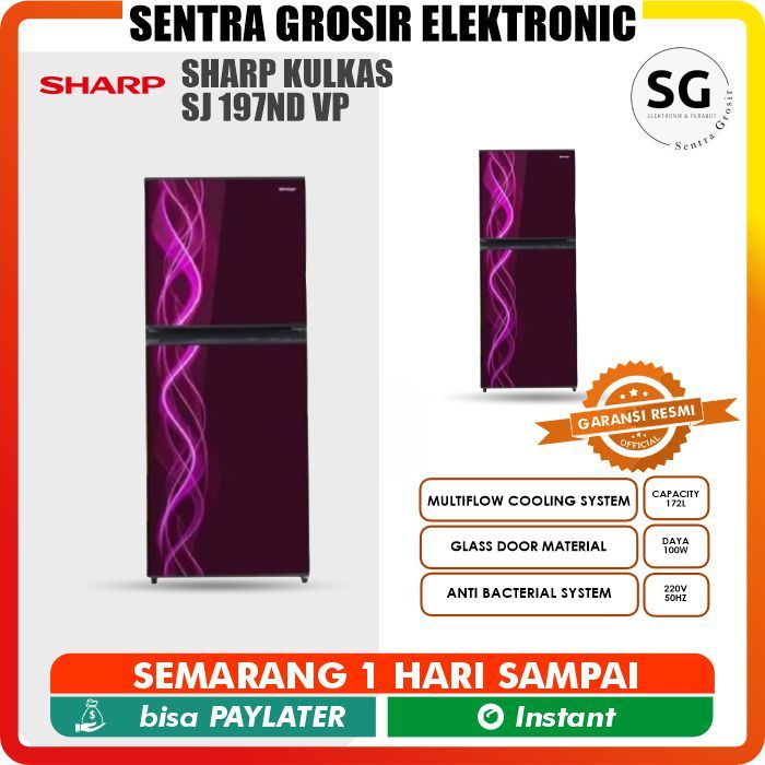 Kulkas SHARP SJ-197ND VP/VB 2 Pintu SJ197ND