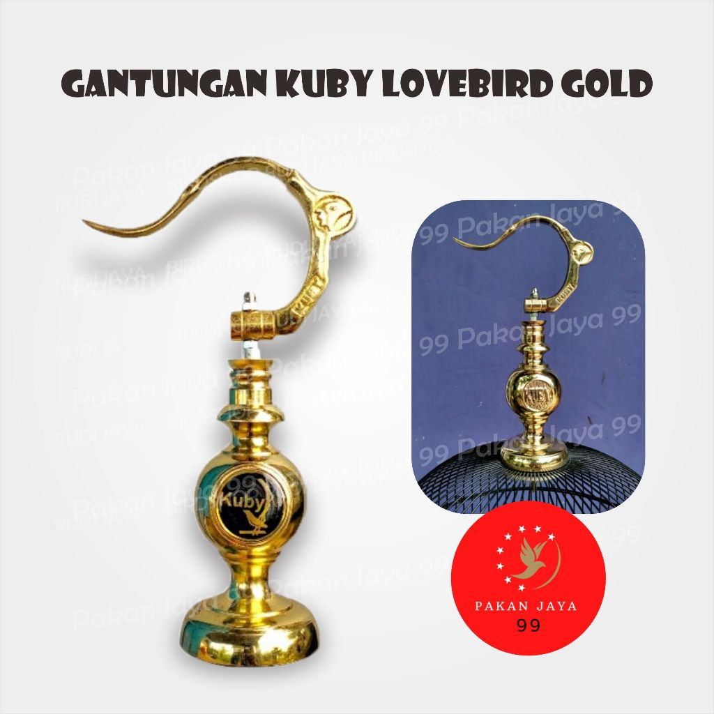 READY GANTUNGAN KUBY LOVEBIRD GOLD 1 SET LENGKAP PION KANDANG BESI BULAT KAPSUL SANGKAR BURUNG KONIN