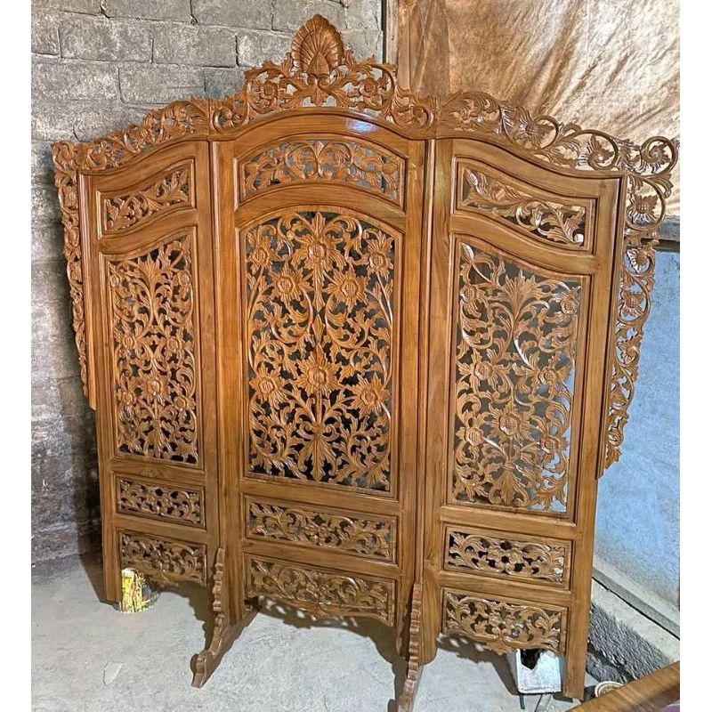 SKETSEL FULL UKIRAN KAYU JATI | PARTISI UKIR JATI JEPARA | PEMBATAS RUANGAN UKIRAN FULL KAYU JATI